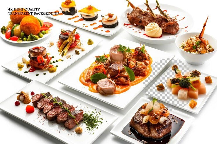 PSD embark on a culinary journey of taste with our menu on transparent background