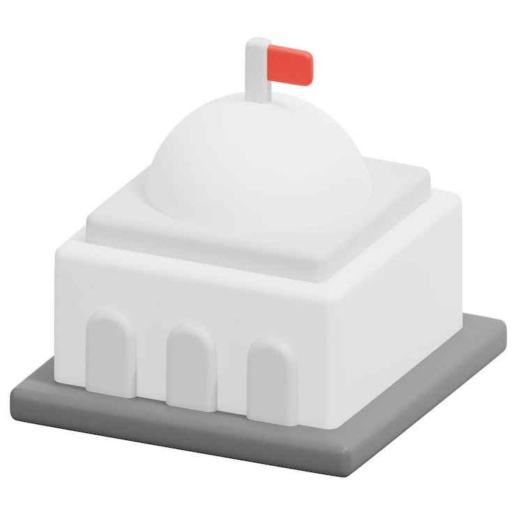 PSD 대사관 3d 렌더링 아이콘 그림