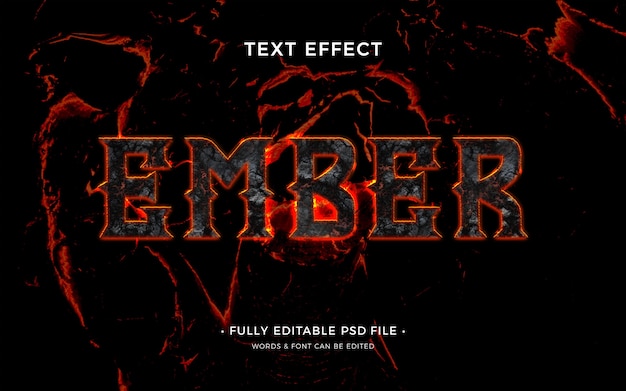 PSD embers and fire burning text effect