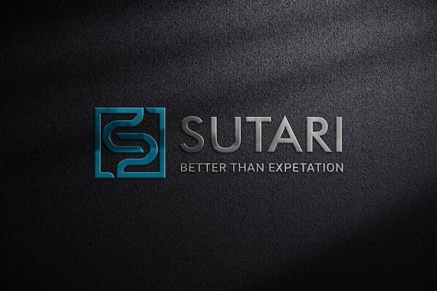 Emblematic 3d logo mockup on dark fabric