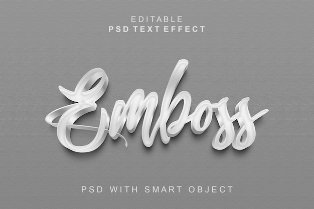 PSD emboss 3d text effect