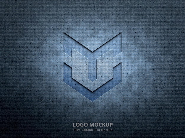 Emboss logo mockup met textuur achtergrond