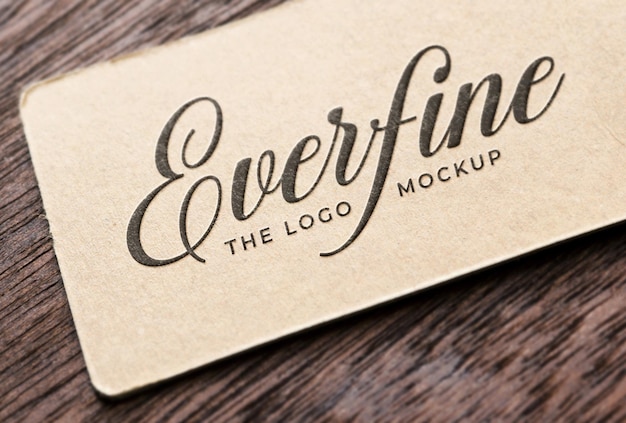 Embossed black logo mockup