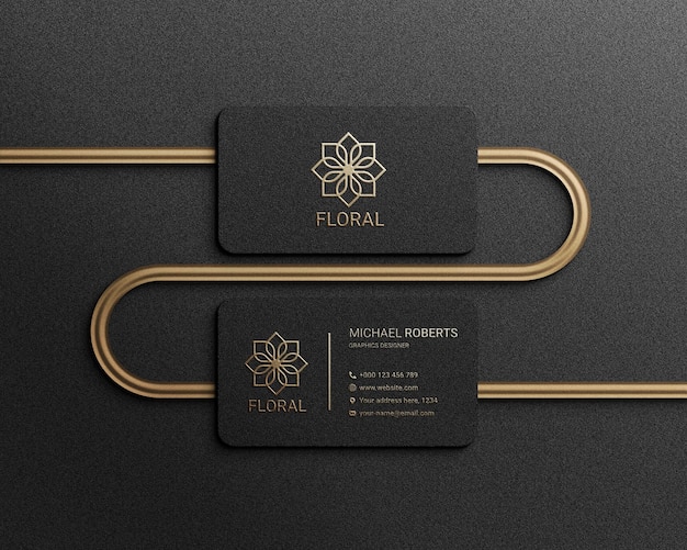 Embossed business card mockup