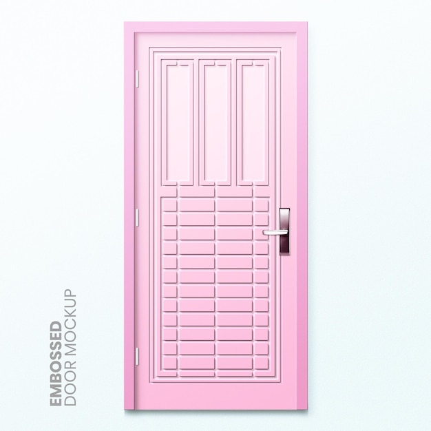 PSD embossed door mockup template