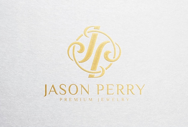 Embossed gold foil stamping logo mockup