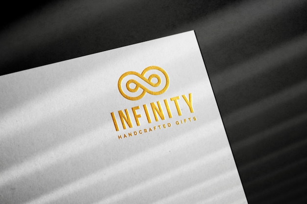 Embossed golden logo mockup