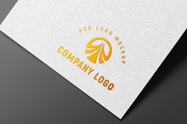 Embossed golden logo mockup