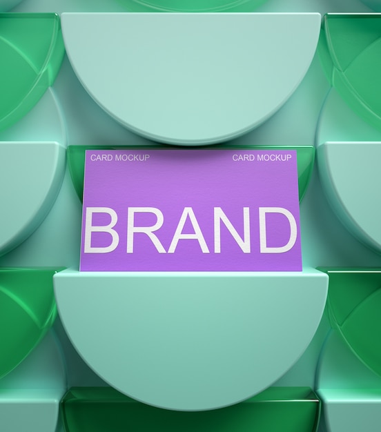 Embossed logo business card mockup