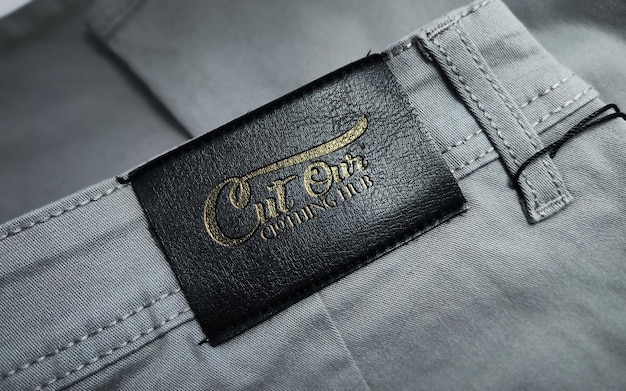 Embossed logo on Clothing leather labels