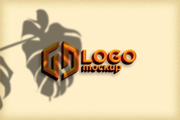 Embossed Logo Mockup 3D teken mockup sjabloon
