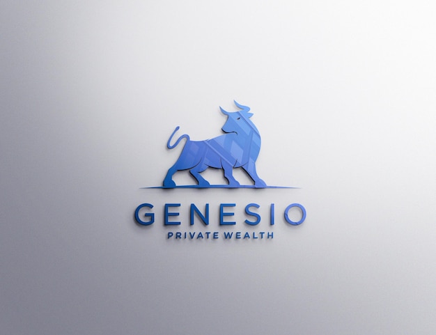 PSD embossed logo mockup design