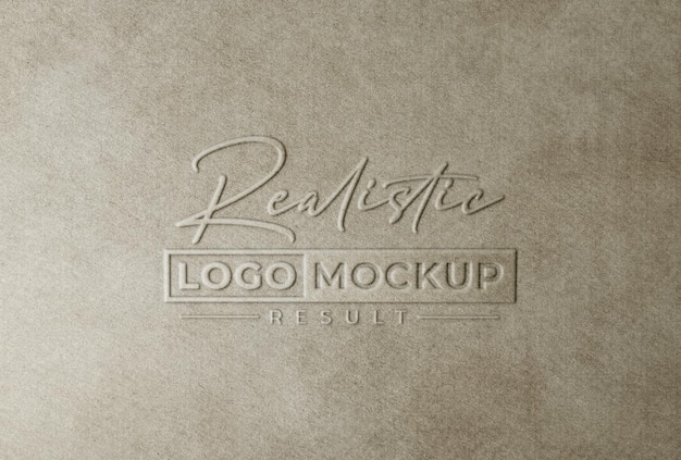 Mockup con logo in rilievo su vecchia carta kraft