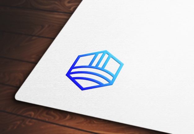 Embossed logo mockup on white card