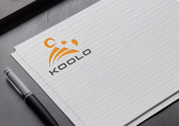 Embossed logo mockup on white paper