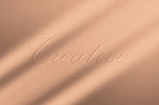 Embossed logo mockup with shadow overlay