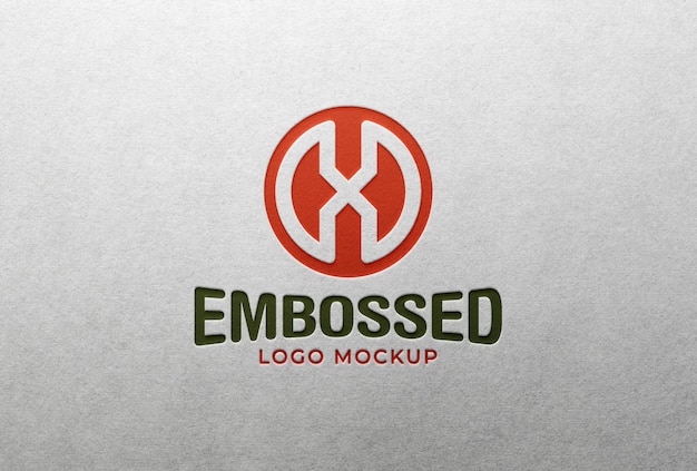 PSD embossed logo mockup