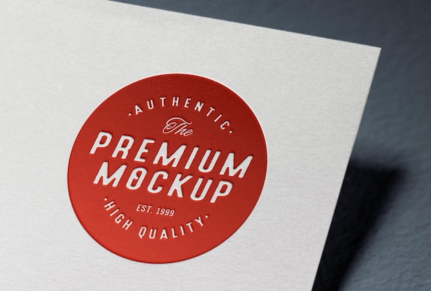 PSD embossed logo mockup