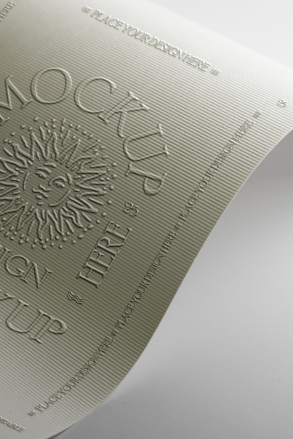 Embossed logo on paper mockup