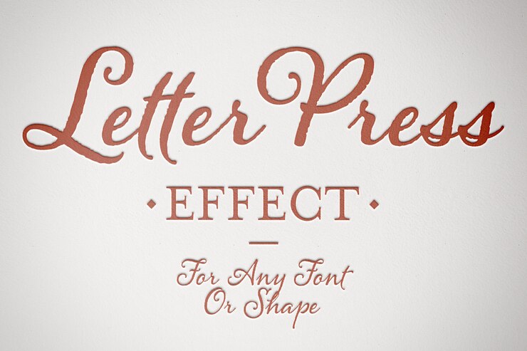 PSD embossed paper text effect mockup