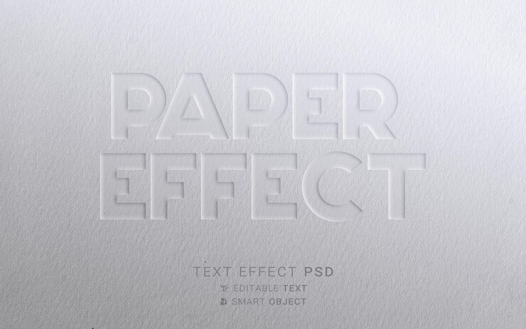 PSD embossed paper text effect