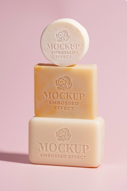 PSD embossed soap mockup design