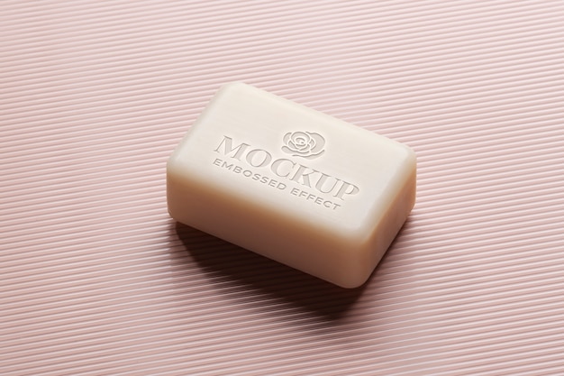 PSD embossed soap mockup design