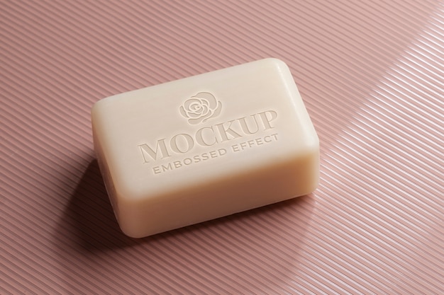 PSD embossed soap mockup design