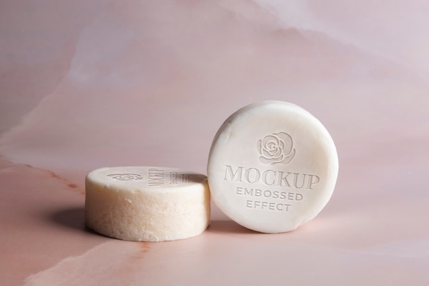 PSD embossed soap mockup design