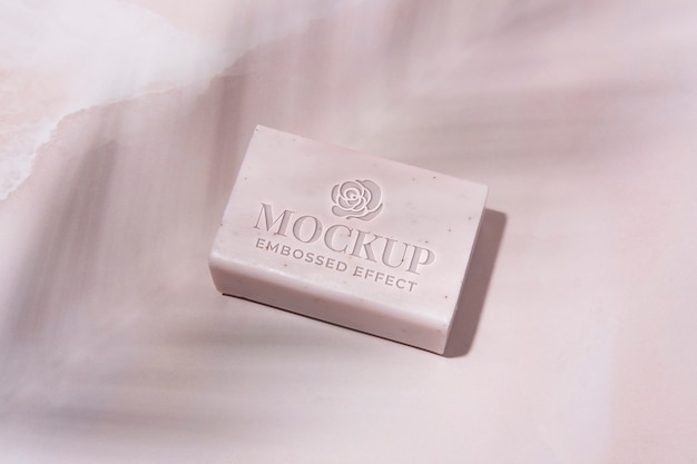 Embossed soap mockup design