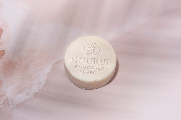 PSD embossed soap mockup design