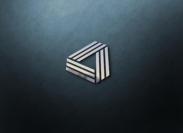 Embossed steel logo mockup