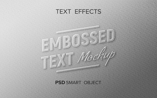 Embossed text mockup