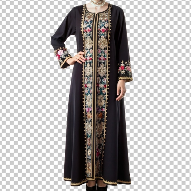 embroidered abaya on transparent png