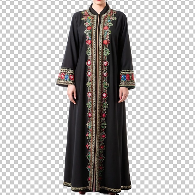 embroidered abaya on transparent png