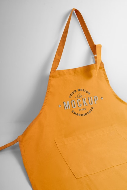 PSD embroidered apron mockup design