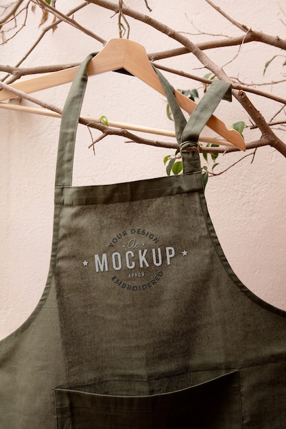 PSD embroidered apron mockup design