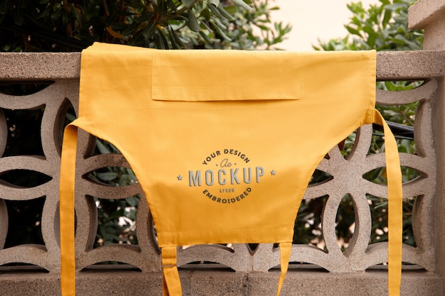 PSD embroidered apron mockup design