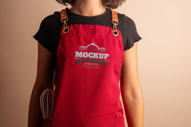 PSD embroidered apron mockup design