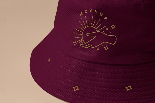 PSD embroidered logo on hat high angle