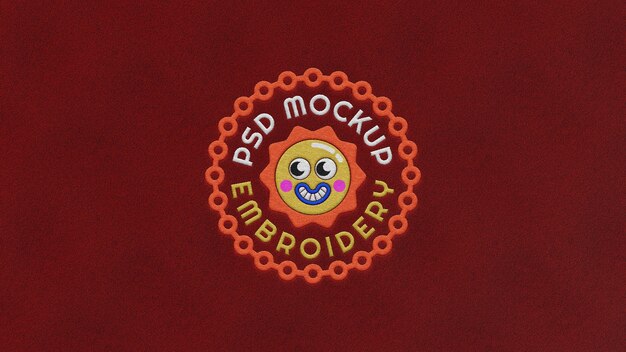 PSD embroidered logo mock-up on fabric