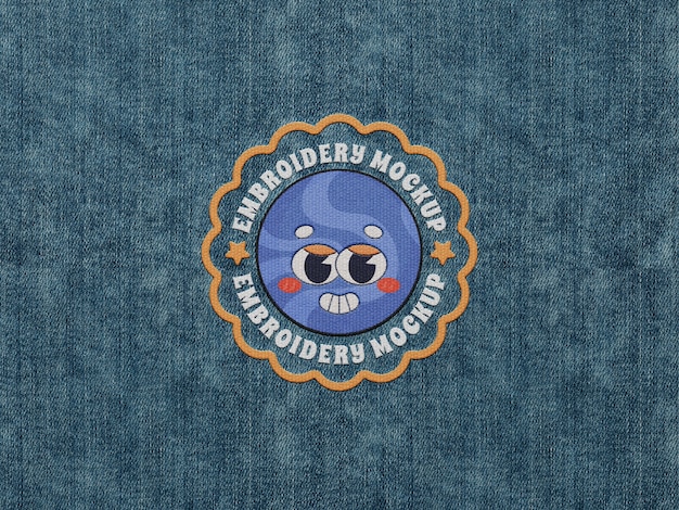 PSD embroidered logo mock-up on fabric