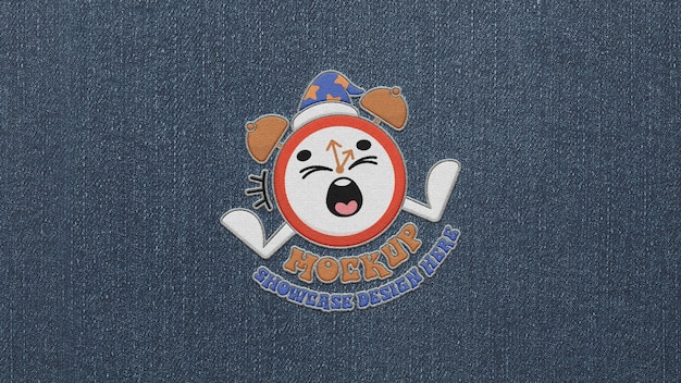 PSD embroidered logo mock-up on fabric