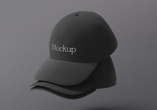 Embroidered logo and pin on cap mockup