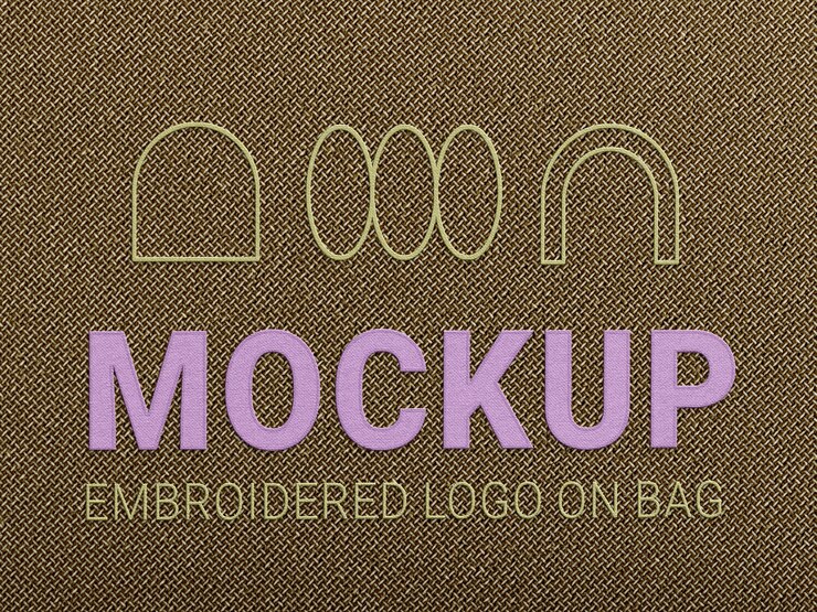 PSD embroidered logo on recycled fabric mockup
