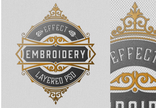 PSD embroidery effect mockup