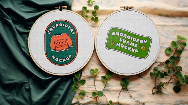 Embroidery frame mockup