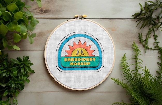 Embroidery frame mockup