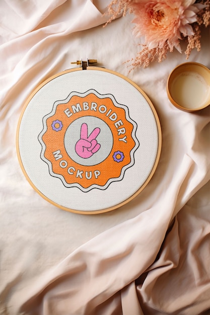 Embroidery frame mockup