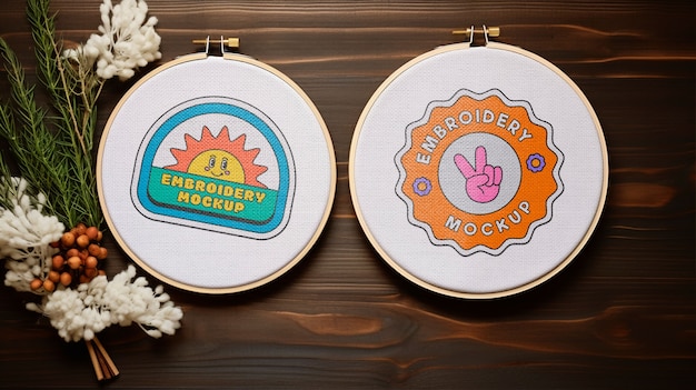 Embroidery frame mockup